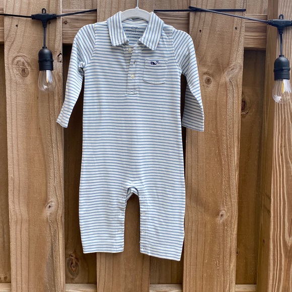 NWT Vineyard Vines Baby Boy Polo Long All Dockside Blue 6-12M - Picture 3 of 6